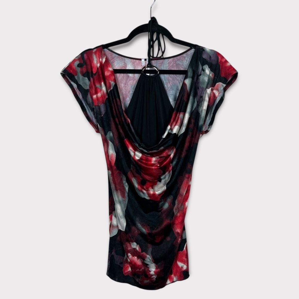 Studio y halter top cowl neck floral top medium y2k grunge fairy Whimsigoth